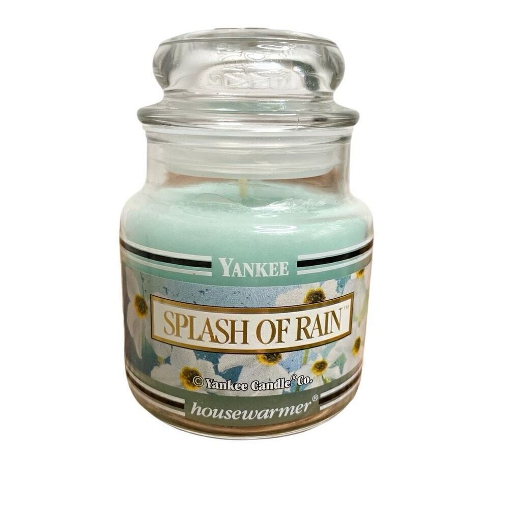 New Yankee Candle Splash Of Rain 3.7 oz Small Jar Candle Blue Original Scent